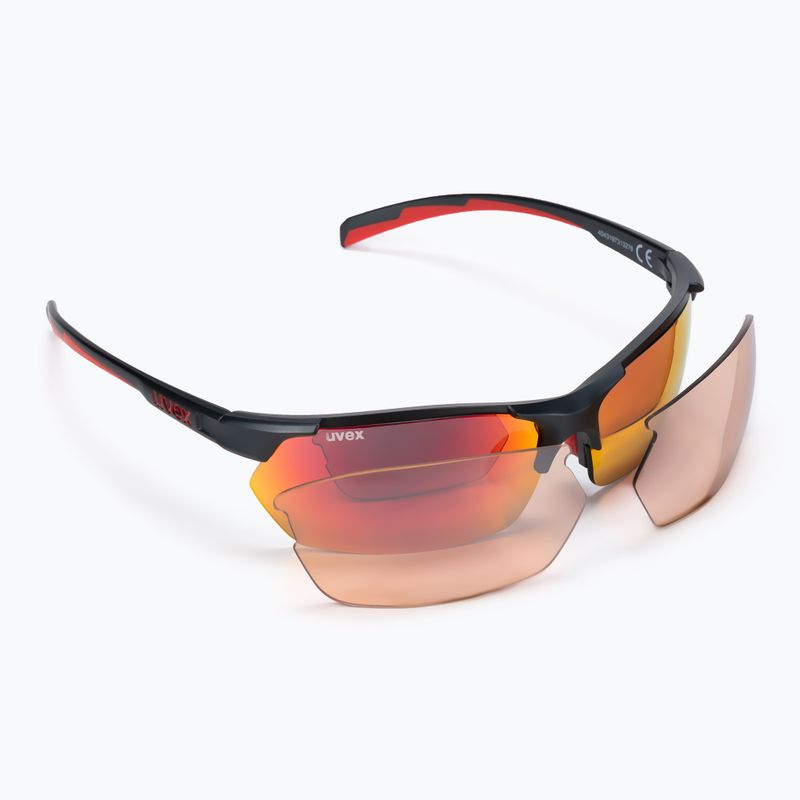 Окуляри сонячні UVEX Sportstyle 114 grey red mat/mirror red/litemirror orange/clear 53/0/939/5316 7