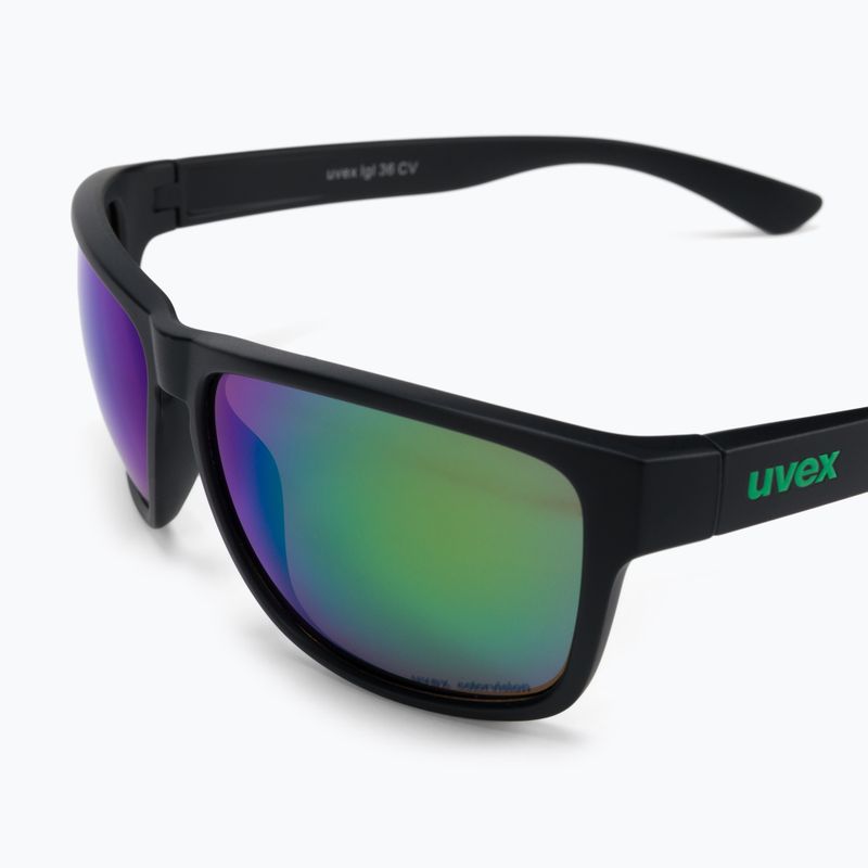 Окуляри сонячні UVEX Lgl 36 CV black mat/colorvision mirror green S5320172295 5