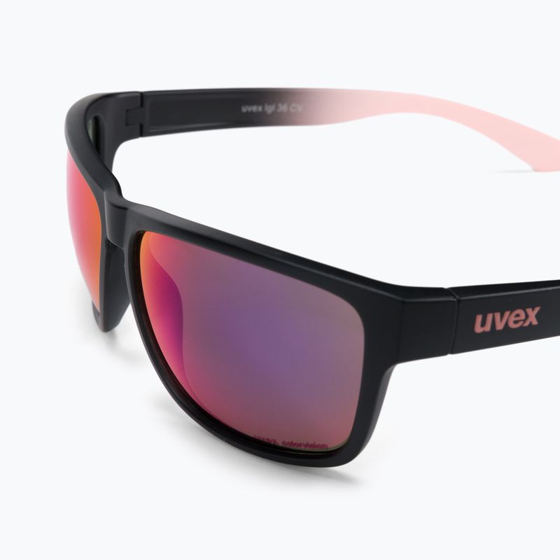 Окуляри сонячні UVEX Lgl 36 CV black mat rose/colorvision mirror plasma S5320172398 5