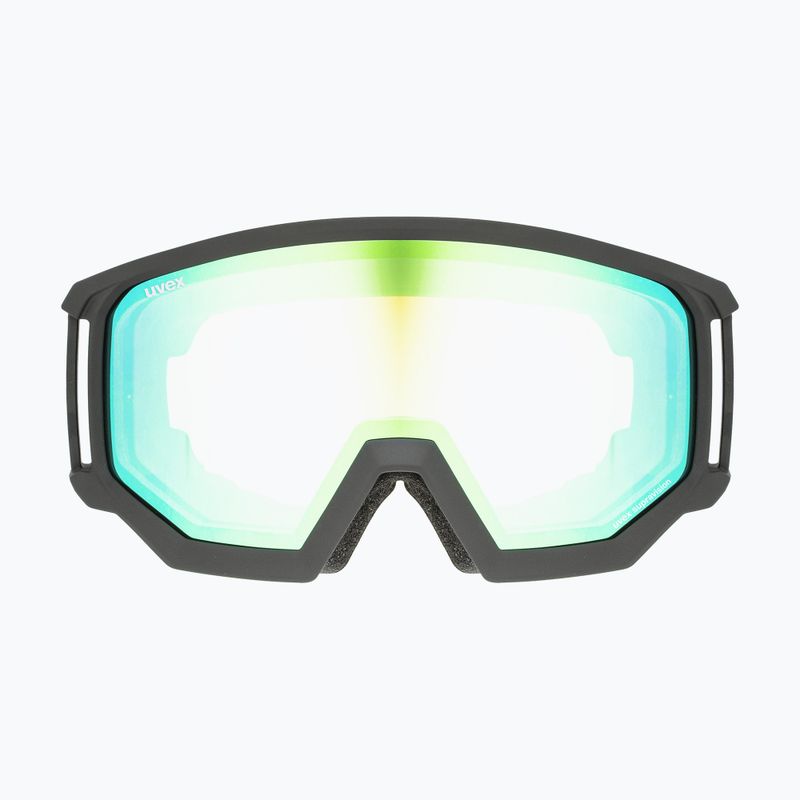 Маска лижна UVEX Athletic FM black mat/mirror green lasergold lite55/0/520/2330 6