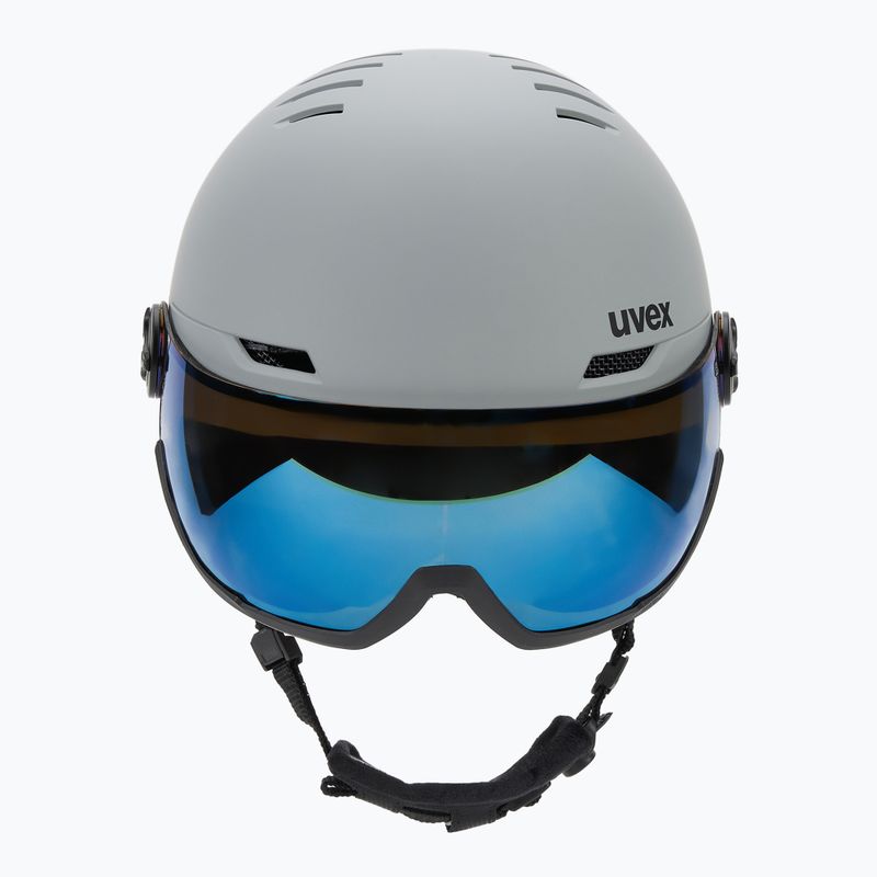 Шолом гірськолижний UVEX Wanted Visor rhino matt/mirror blue/smoke 2
