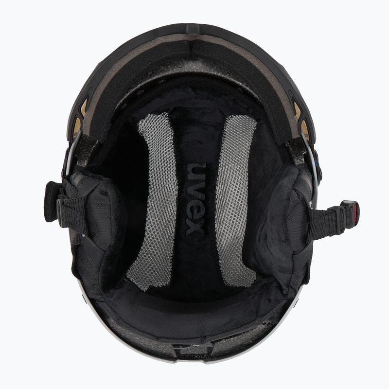 Лижний шолом UVEX Wanted Visor rhino matt/mirror blue/smoke 6