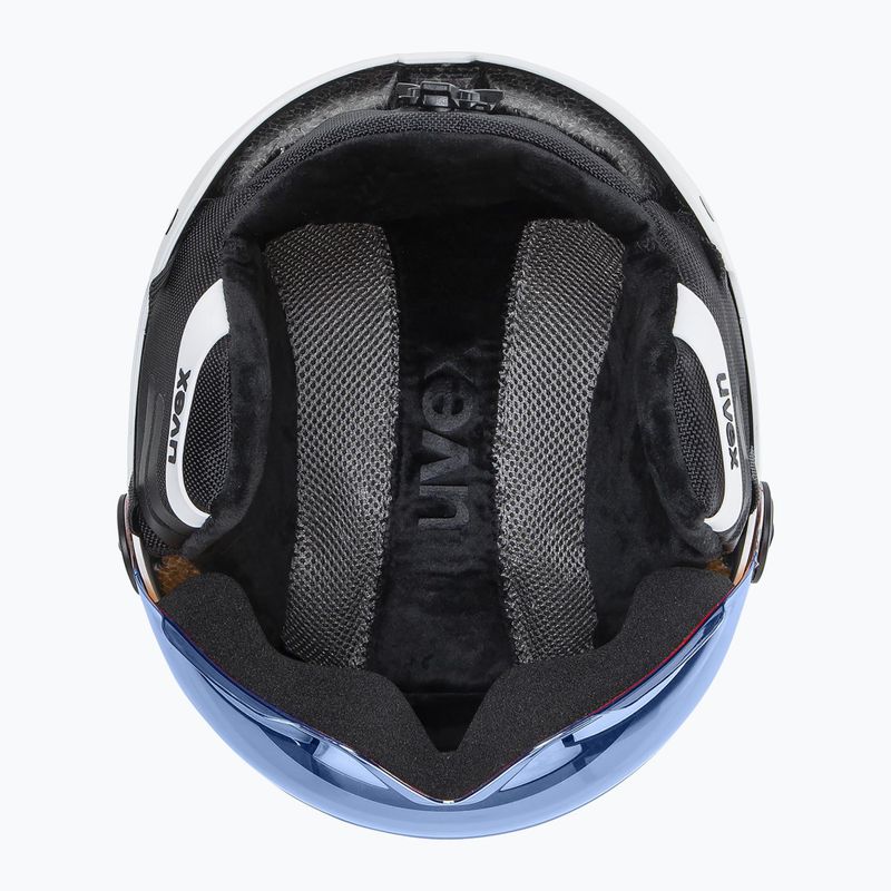 Дитячий лижний шолом UVEX Rocket Visor Jr white/black matt/mirror blue/smoke 4