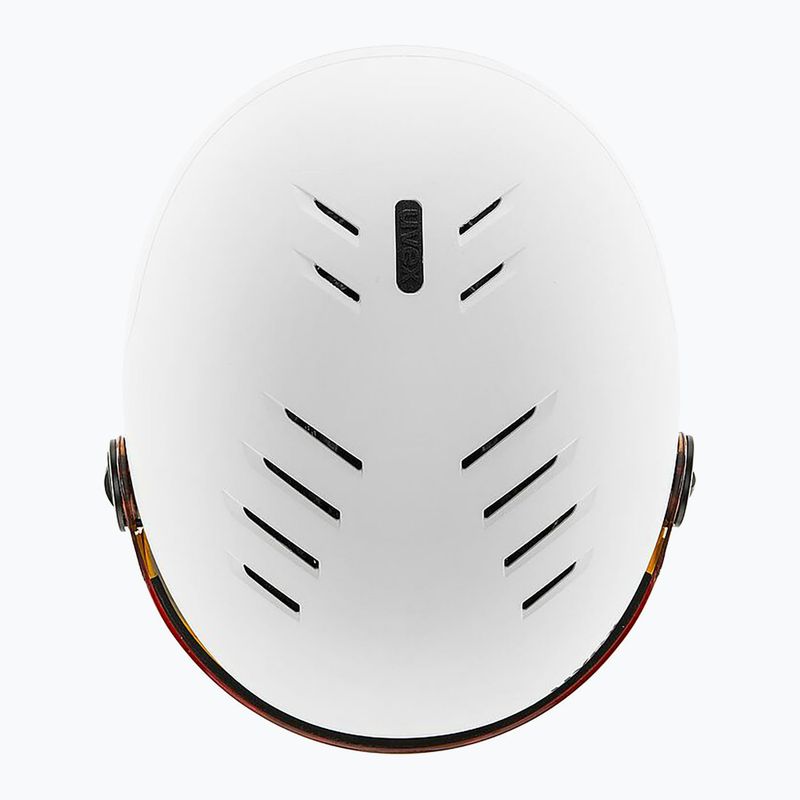 Дитячий лижний шолом UVEX Rocket Visor Jr white/black matt/mirror blue/smoke 5