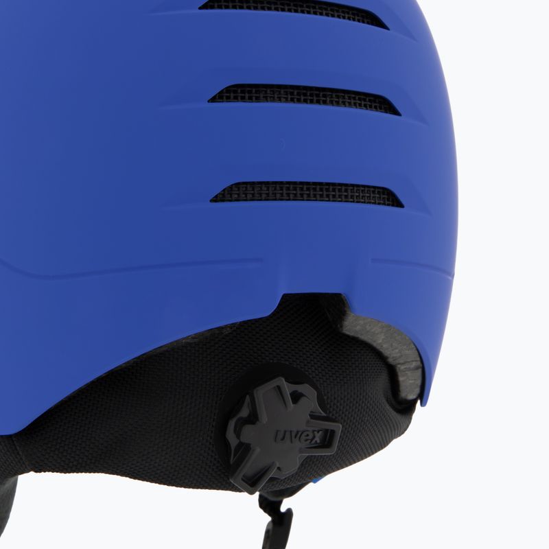 Шолом гірськолижний дитячий UVEX Rocket Visor Jr blue matt/mirror blue/smoke 8