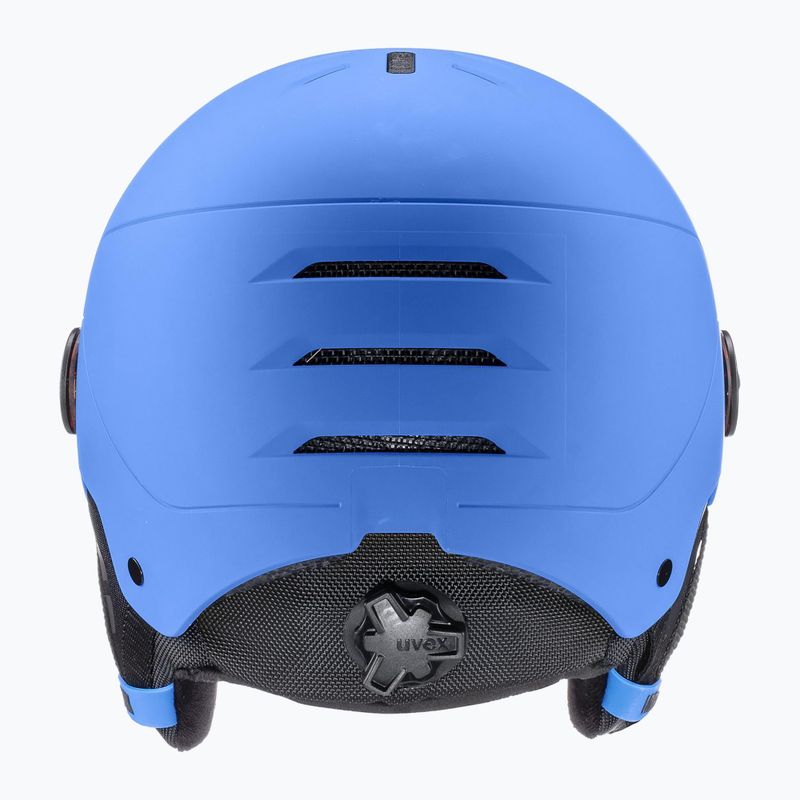 Шолом гірськолижний дитячий UVEX Rocket Visor Jr blue matt/mirror blue/smoke 2