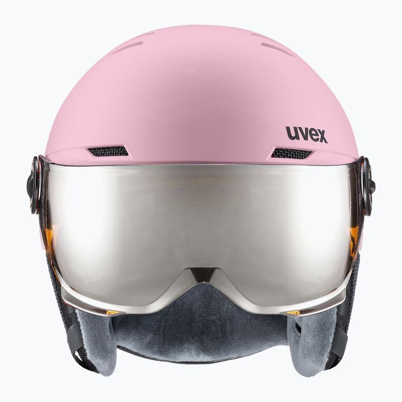 Шолом гірськолижний дитячий UVEX Rocket Visor Jr pink confetti matt/mirror silver/lasergold lite 2