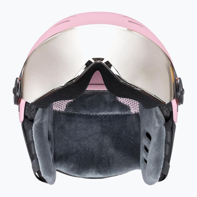 Шолом гірськолижний дитячий UVEX Rocket Visor Jr pink confetti matt/mirror silver/lasergold lite 3