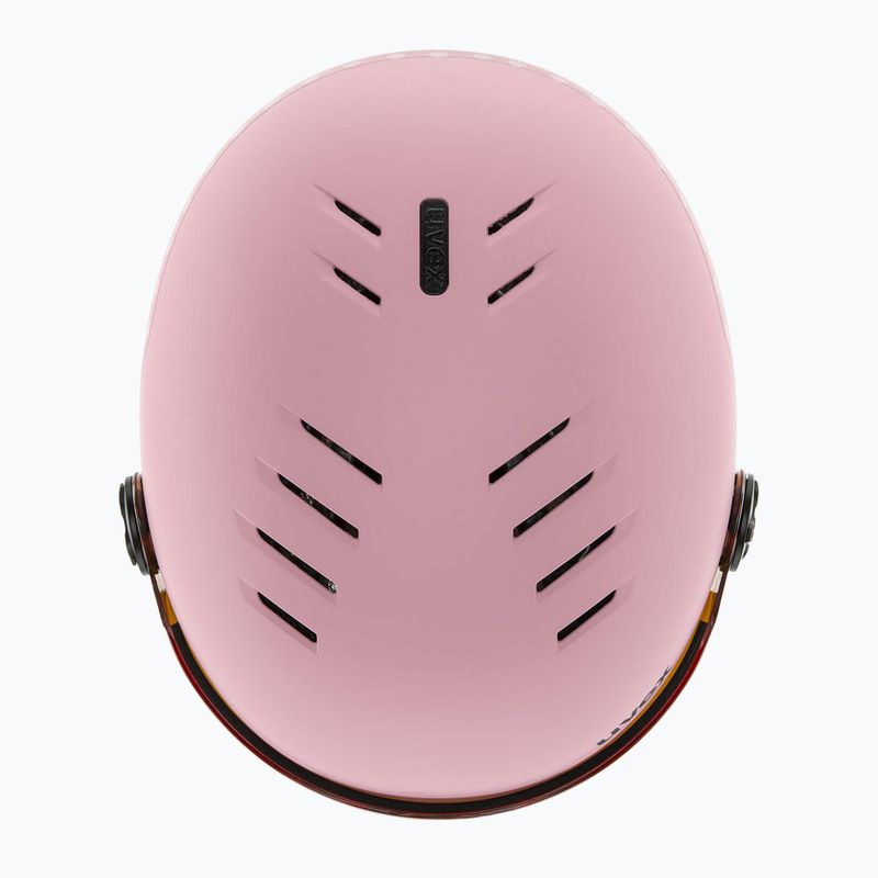 Шолом гірськолижний дитячий UVEX Rocket Visor Jr pink confetti matt/mirror silver/lasergold lite 6