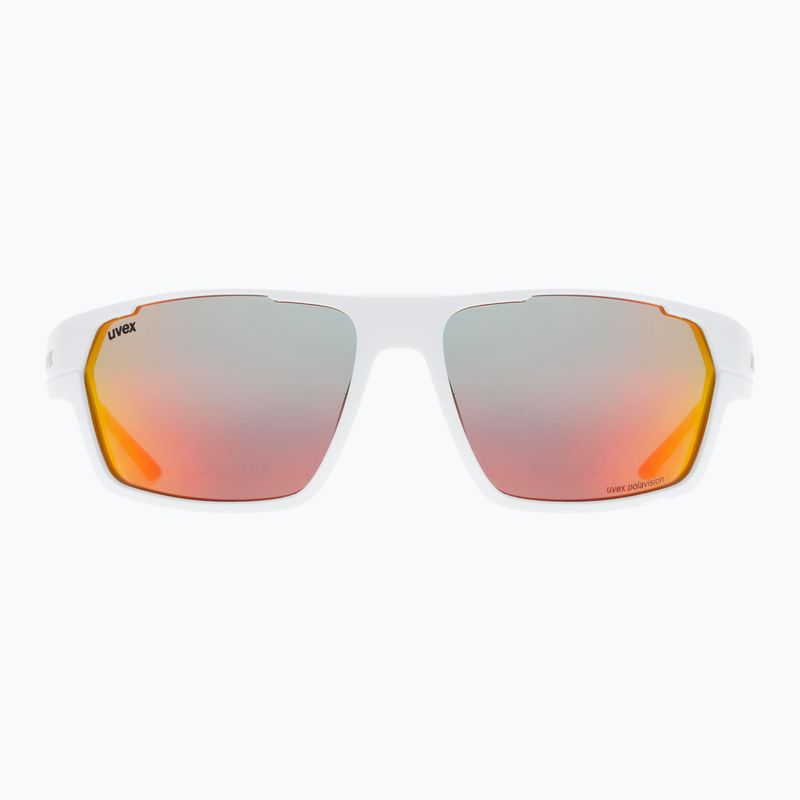 Окуляри велосипедні UVEX Sportstyle 233 P white mat/polavision mirror red 53/2/097/8830 7