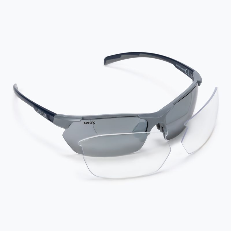 Окуляри сонячні UVEX Sportstyle 114 rhino deep space mat/litemirror silver/litemirror orange/clear 53/0/939/5416 7