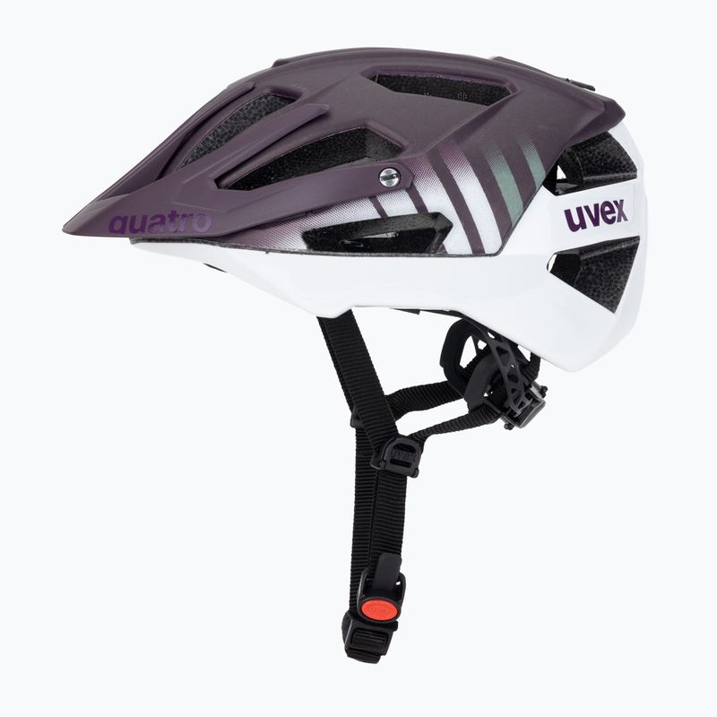 Шолом велосипедний UVEX Quatro CC plum/white matt 3