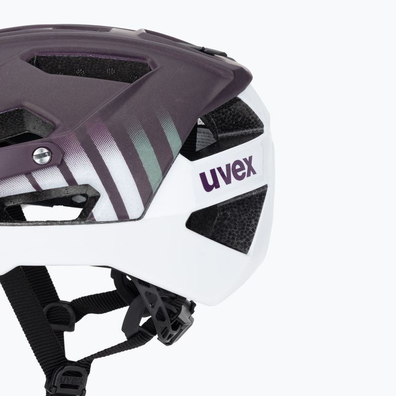 Шолом велосипедний UVEX Quatro CC plum/white matt 7