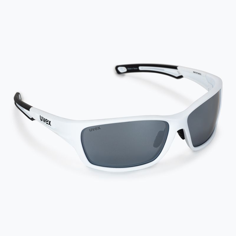 Окуляри велосипедні UVEX Sportstyle 232 P white mat/polavision mirror silver S5330028850