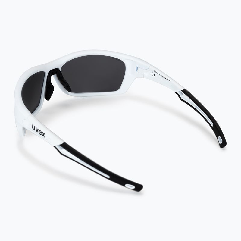 Окуляри велосипедні UVEX Sportstyle 232 P white mat/polavision mirror silver S5330028850 2