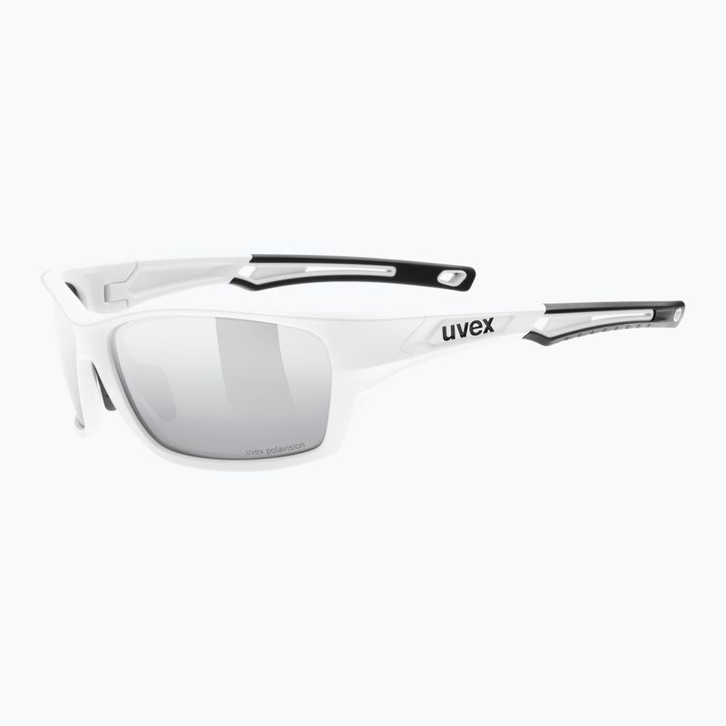Окуляри велосипедні UVEX Sportstyle 232 P white mat/polavision mirror silver S5330028850 5