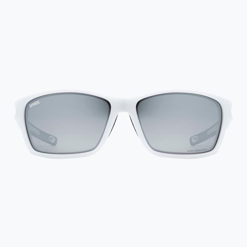 Окуляри велосипедні UVEX Sportstyle 232 P white mat/polavision mirror silver S5330028850 7