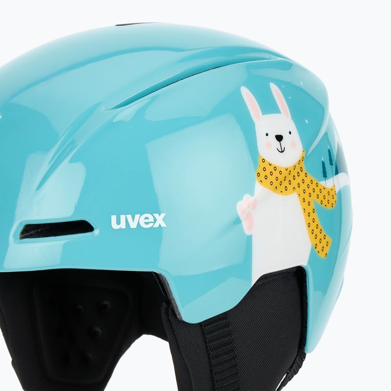 Шолом гірськолижний дитячий UVEX Viti Jr turquoise rabbit 7