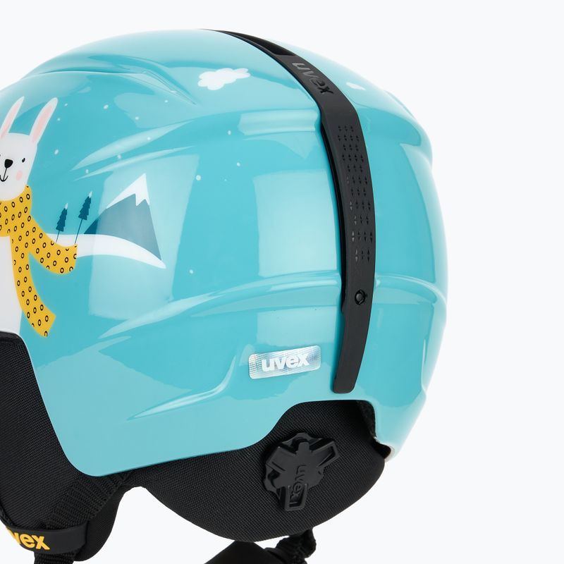 Шолом гірськолижний дитячий UVEX Viti Jr turquoise rabbit 8