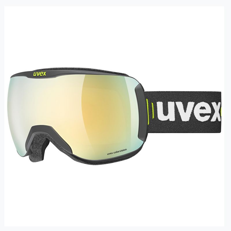 Гірськолижні окуляри UVEX Downhill 2100 V чорні блискучі/дзеркально сріблясті прозорі