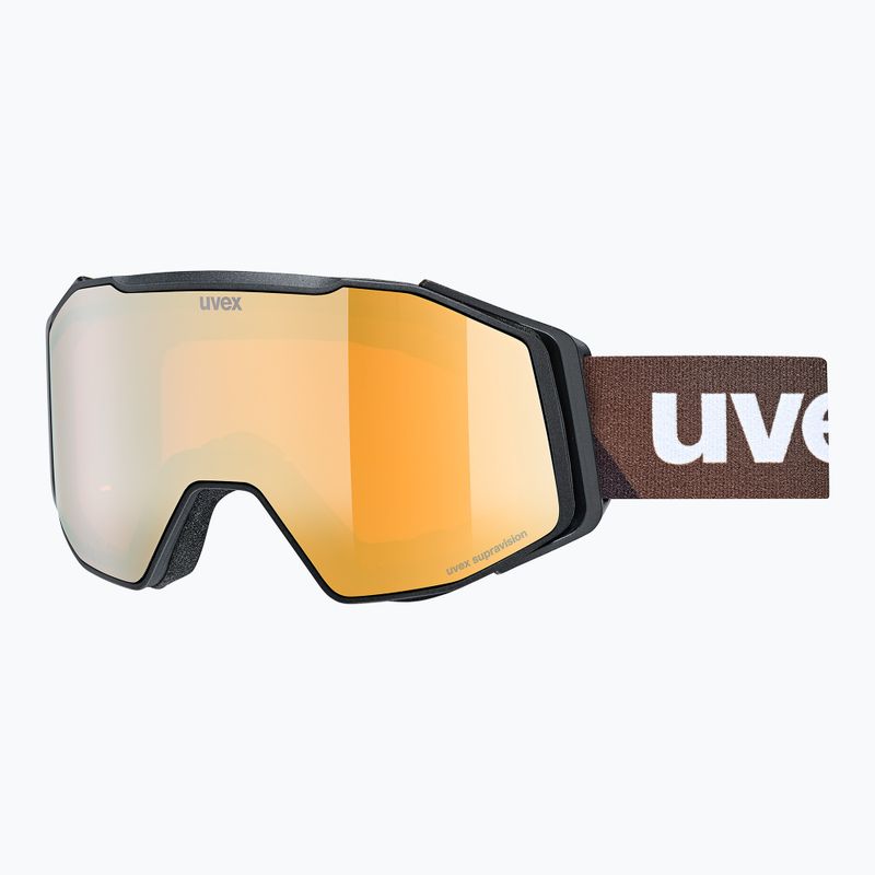 Окуляри лижні UVEX Gravity FM black matt/mirror gold orange clear