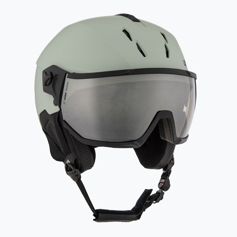 Шолом гірськолижний UVEX Instinct Visor oxid green matt/mirror silver/smoke