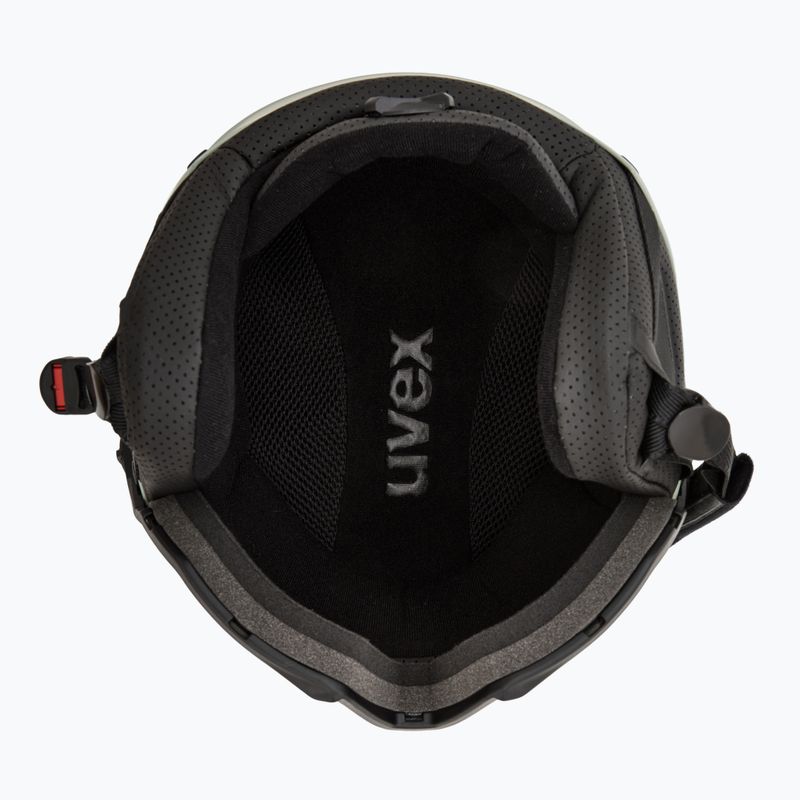 Шолом гірськолижний UVEX Instinct Visor oxid green matt/mirror silver/smoke 5