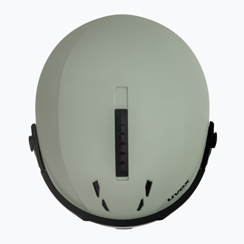 Шолом гірськолижний UVEX Instinct Visor oxid green matt/mirror silver/smoke 6