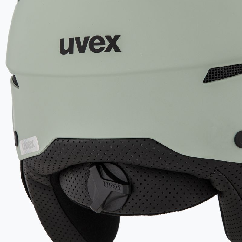 Шолом гірськолижний UVEX Instinct Visor oxid green matt/mirror silver/smoke 8