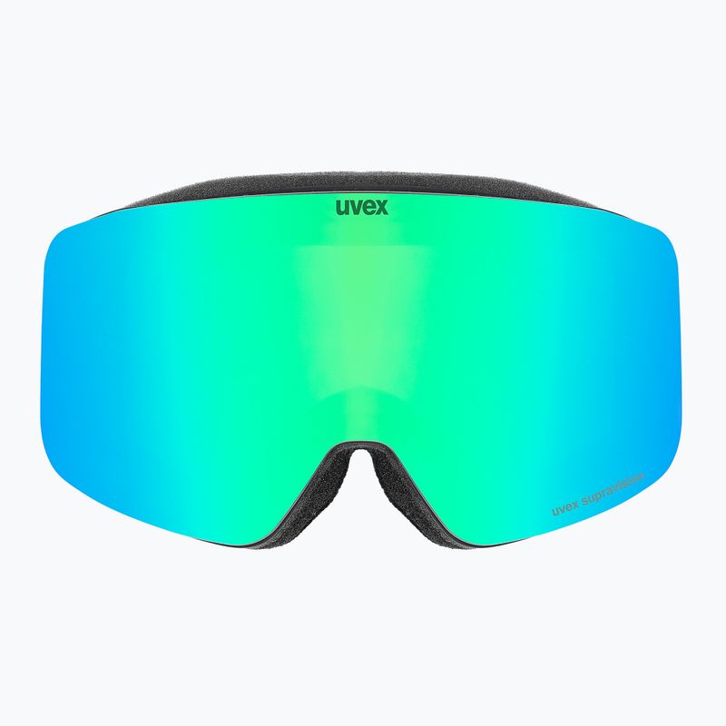 Окуляри лижні дитячі UVEX Pwdr FM black matt/mirror green yellow clear 2