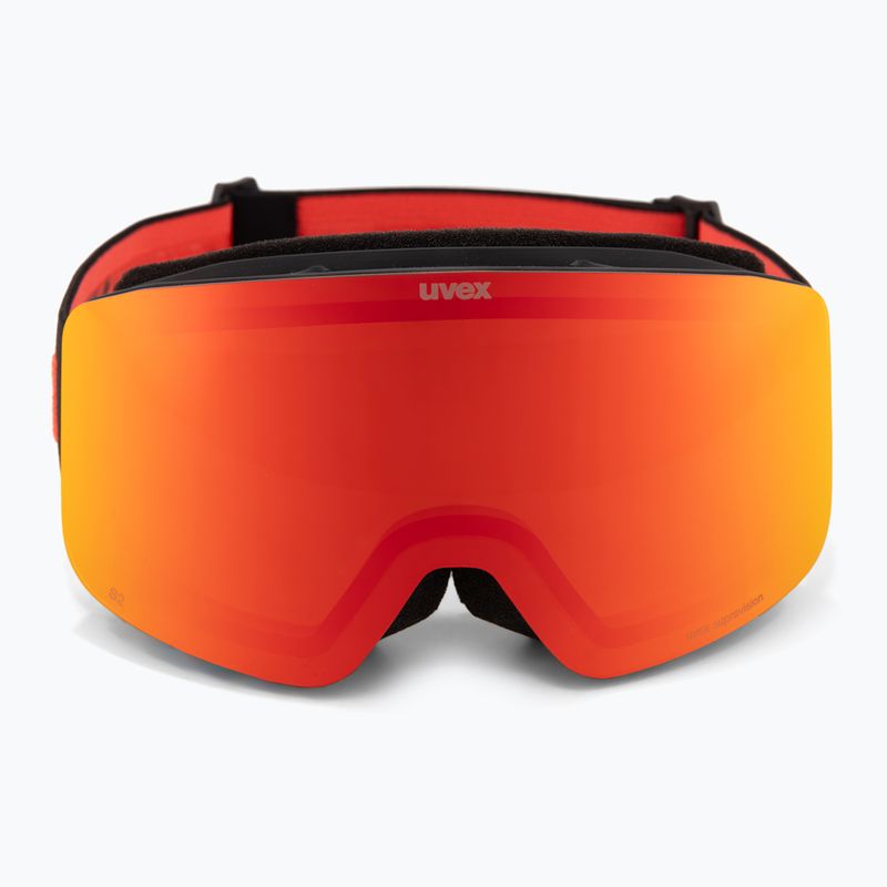 Окуляри лижні дитячі UVEX Pwdr FM black matt/mirror red orange clear 2