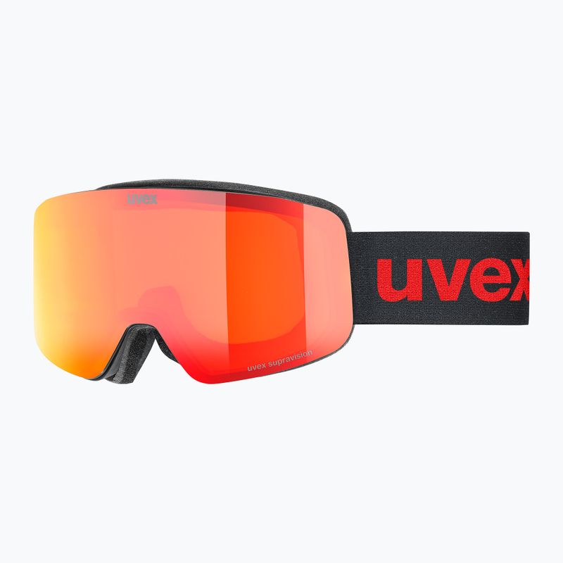 Окуляри лижні дитячі UVEX Pwdr FM black matt/mirror red orange clear
