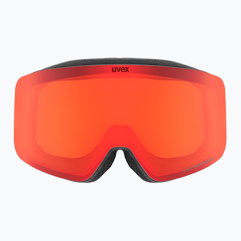 Окуляри лижні дитячі UVEX Pwdr FM black matt/mirror red orange clear 2