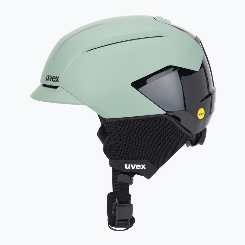 Шолом гірськолижний UVEX Levitate MIPS oxid green/black matt 3