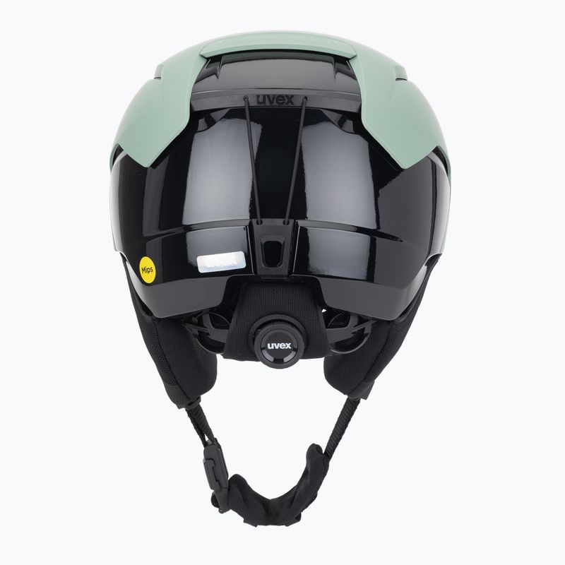 Шолом гірськолижний UVEX Levitate MIPS oxid green/black matt 4