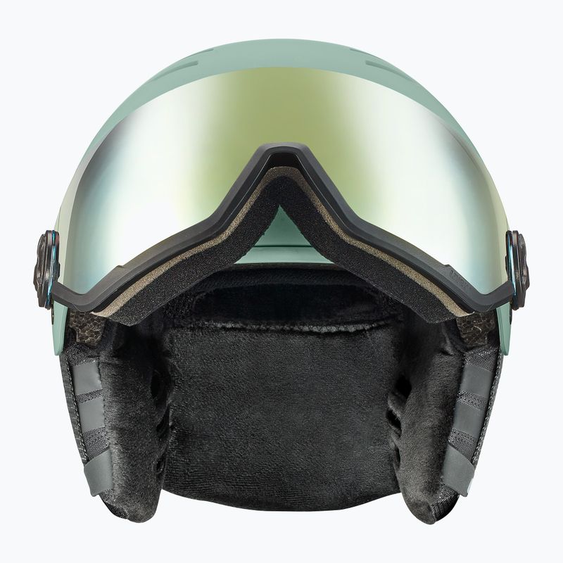 Шолом гірськолижний UVEX Wanted Visor oxid green matt/mirror gold/smoke 2