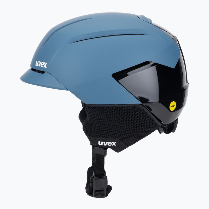 Шолом гірськолижний UVEX Levitate MIPS stone blue/black matt 3