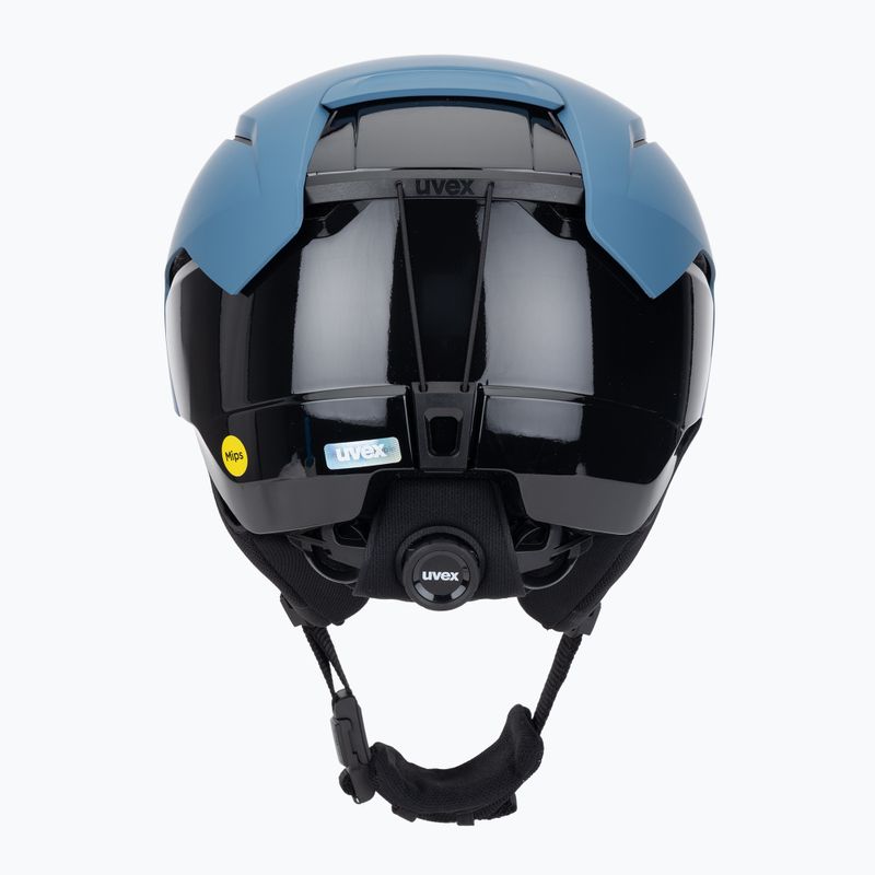 Шолом гірськолижний UVEX Levitate MIPS stone blue/black matt 4