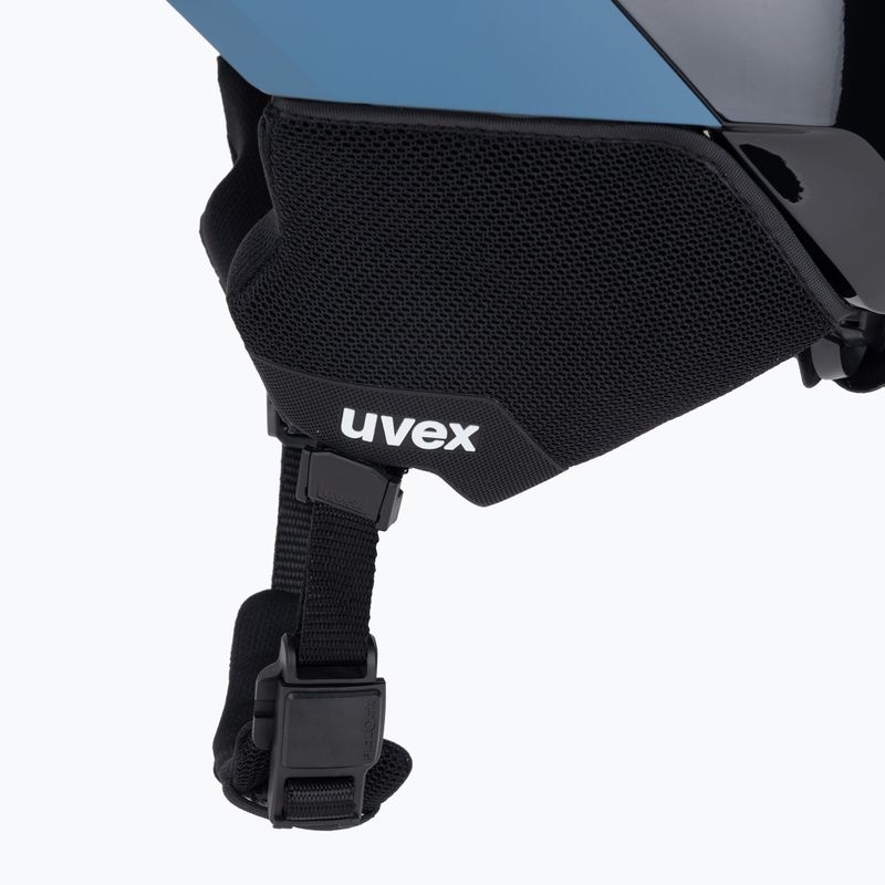 Шолом гірськолижний UVEX Levitate MIPS stone blue/black matt 7