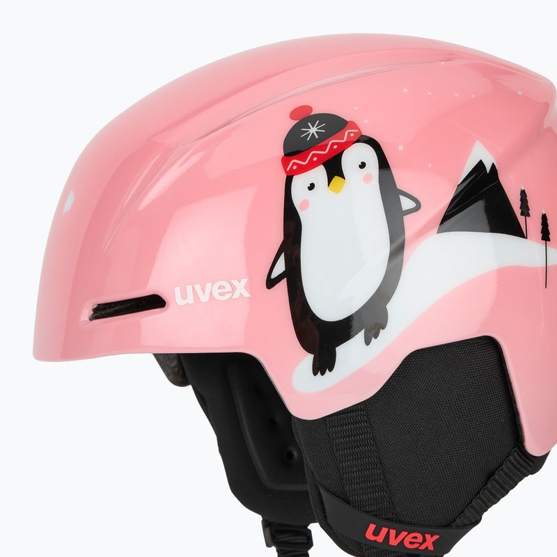 Шолом гірськолижний дитячий UVEX Viti Set + gogle Speedy Pro pink penguin/lasergold lite 7