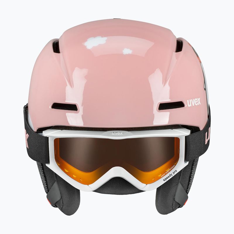 Шолом гірськолижний дитячий UVEX Viti Set + gogle Speedy Pro pink penguin/lasergold lite 2