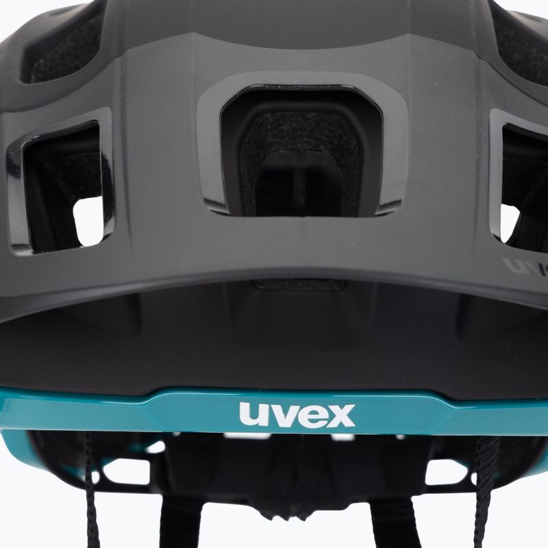 Шолом велосипедний UVEX React black/teal matt 7
