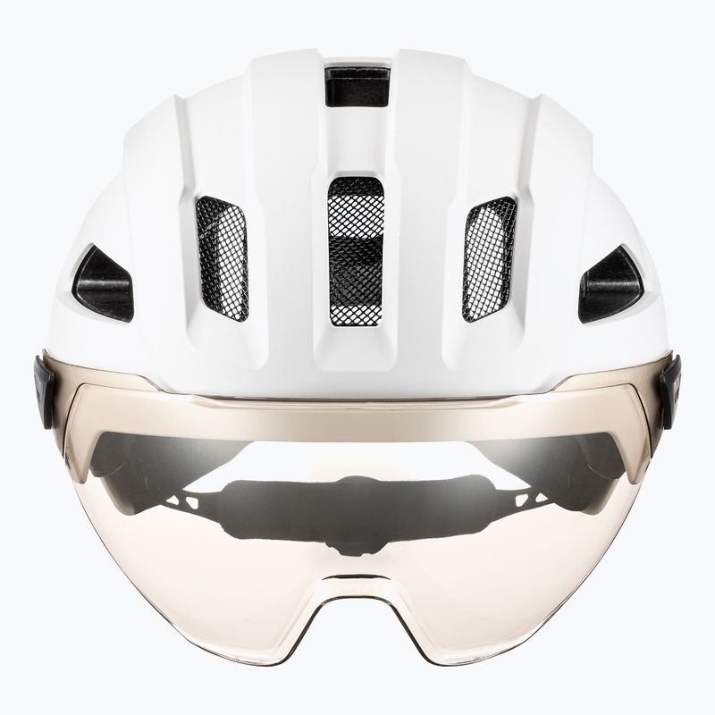 Шолом велосипедний UVEX Stride Visor white matt/litemirror silver 2