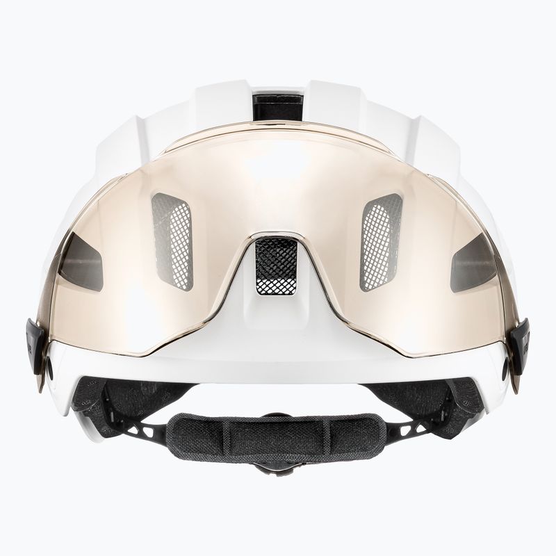 Шолом велосипедний UVEX Stride Visor white matt/litemirror silver 3