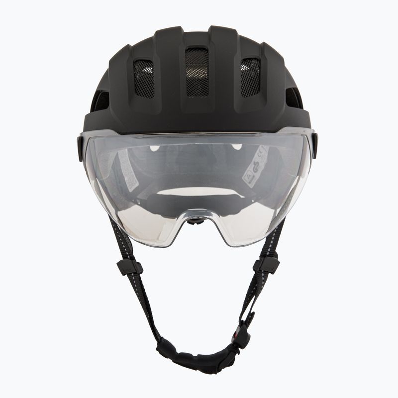 Шолом велосипедний UVEX Stride Visor black matt/litemirror silver 2