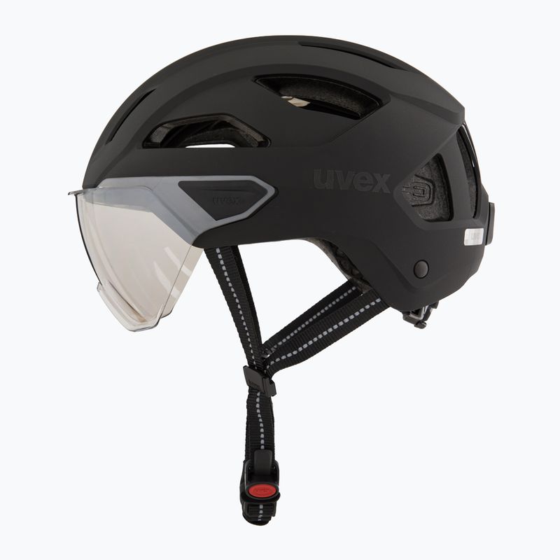 Шолом велосипедний UVEX Stride Visor black matt/litemirror silver 3