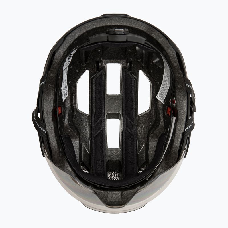 Шолом велосипедний UVEX Stride Visor black matt/litemirror silver 5