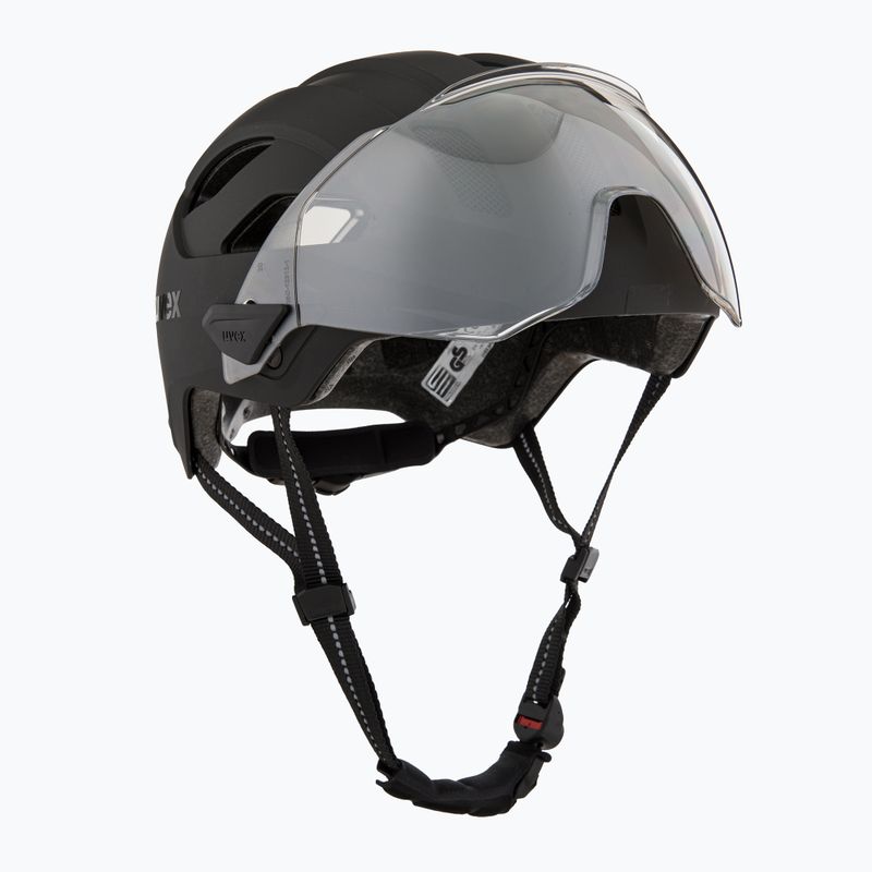 Шолом велосипедний UVEX Stride Visor black matt/litemirror silver 9