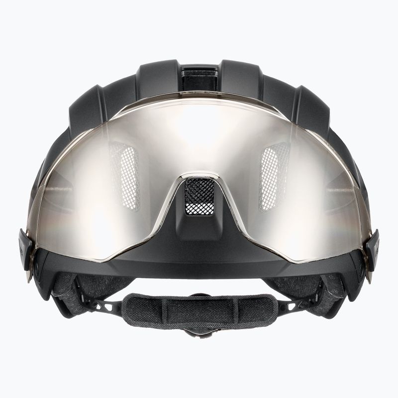 Шолом велосипедний UVEX Stride Visor black matt/litemirror silver 3