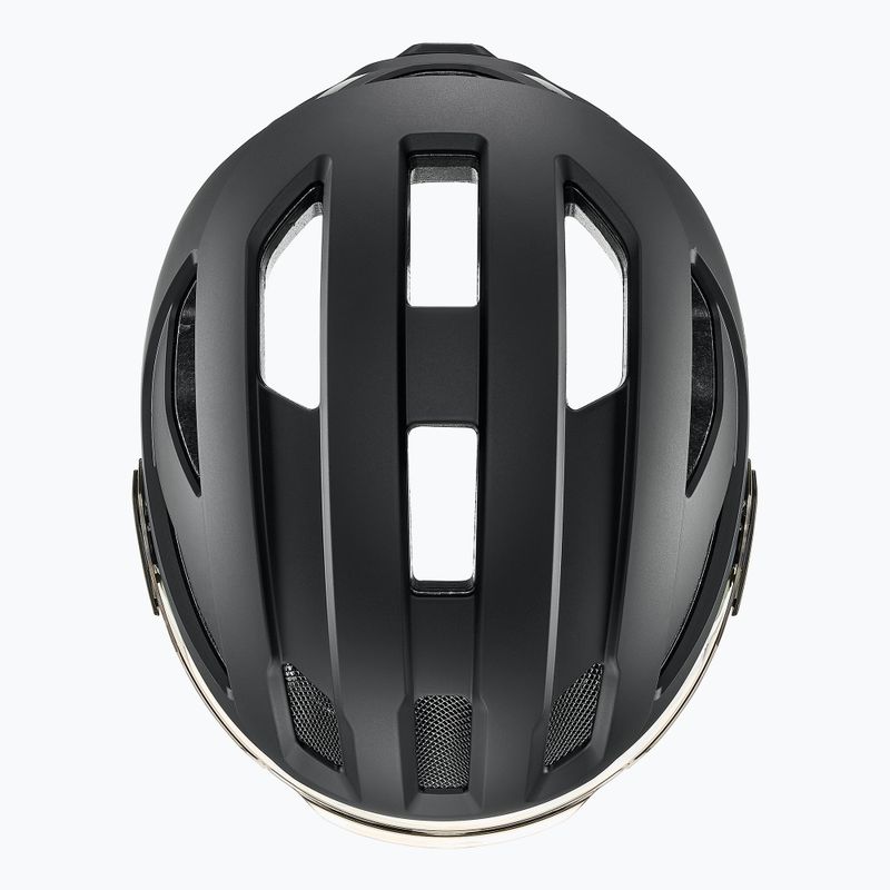 Шолом велосипедний UVEX Stride Visor black matt/litemirror silver 6